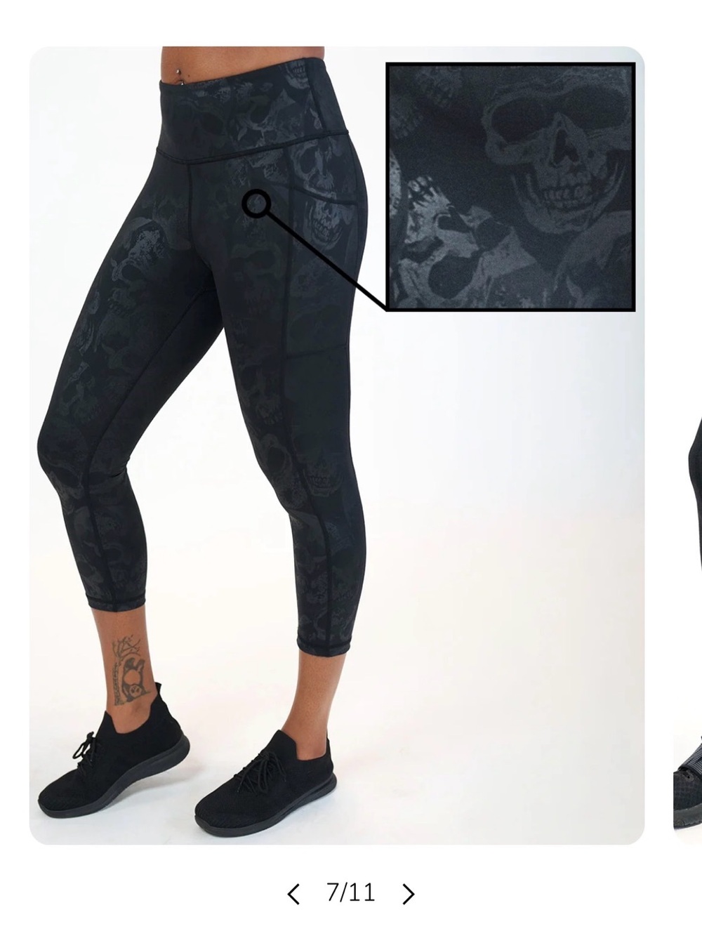 CVG Shadow Skulls Capri Leggings Size L - Picture 4 of 4